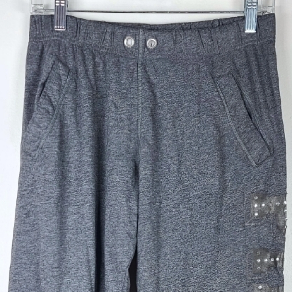 Vtg Y2K 2000 VS Pink 1986 University Gray Rhinestone Loungepants Sweatpants XS - Picture 4 of 16